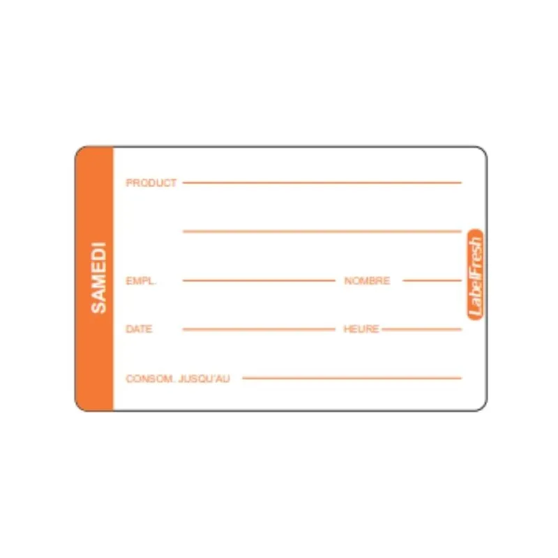 Traceerbaarheidslabel LabelFresh Pro - Zaterdag - 70 x 45 mm - Pak van 500
