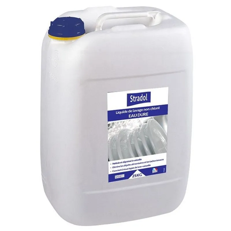 Liquide de Lavage Non Chloré Eau Dure pour Lave-Vaisselle - 25 Kg