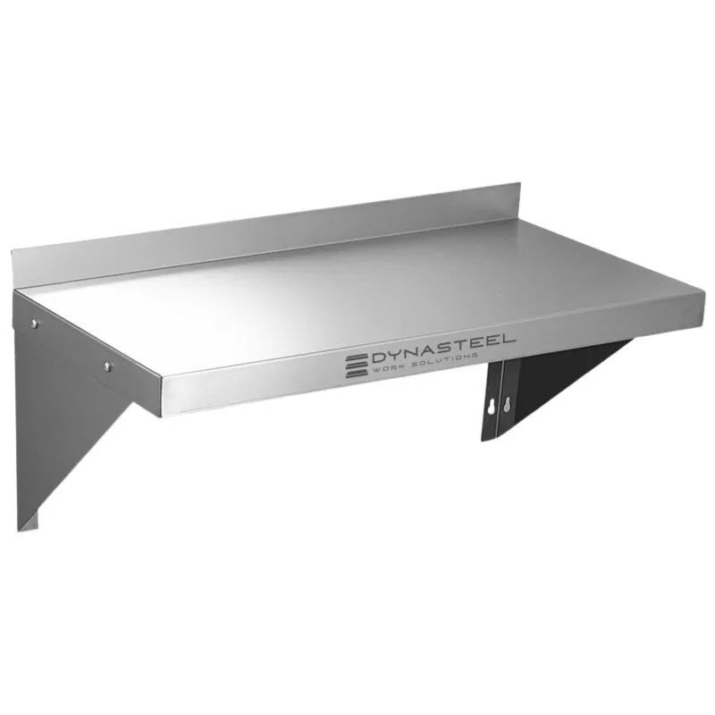 Wandregal Edelstahl AISI 201 L 800 x T 300 mm mit Aufkantung, Professionelle Küchenaufbewahrung