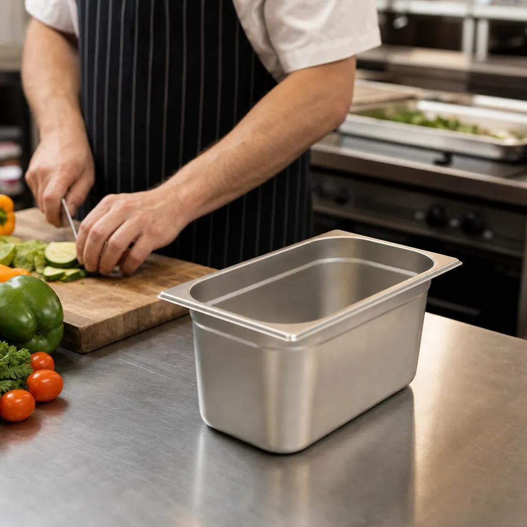 Gastronormbehälter GN 1/3 Edelstahl AISI 201 – 325 x 175 x 150 mm – 5,7 L – Spülmaschinengeeignet