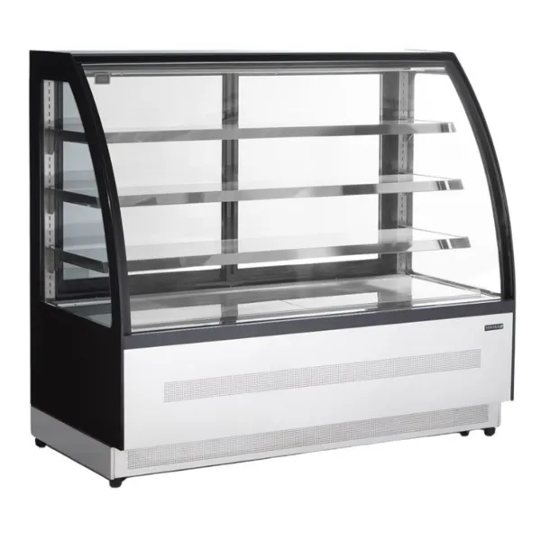 Koelvitrine Toonbank 2 Glazen Deuren Zwart - 277 L