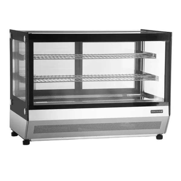 Zwarte Koelvitrine Toonbank 2 Glazen Deuren - 88 L