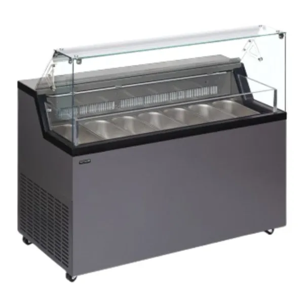 Eisvitrine mit Servicedeckel - 7 x 5 L