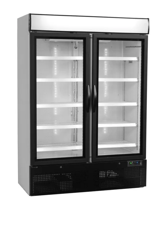 Witte Koelkastkast met 2 Glazen Deuren - 1079 L