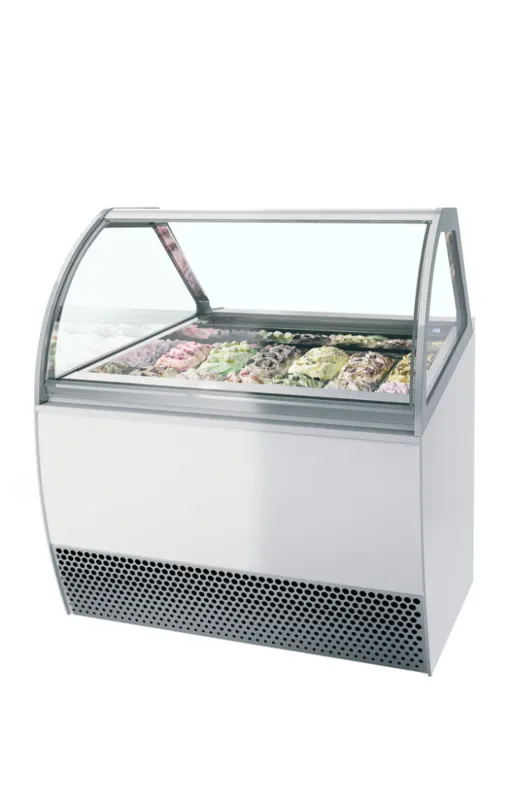 Vitrine à Glace Ventilé avec Façade Bombée - 12 x 5 L