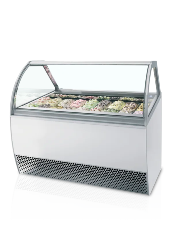Vitrine à Glace Ventilé avec Façade Bombée - 18 x 5 L