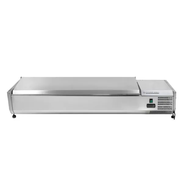 Saladette Kühltisch mit Edelstahl-Deckel - 7 x GN 1/4