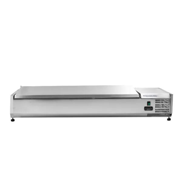 Gekühlte Saladette zum Aufstellen Edelstahl-Deckel - 7 x GN 1/3