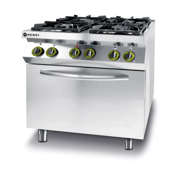 Fourneau Kitchen Line - 4 Feux avec Four à Convection Électrique GN 1/1