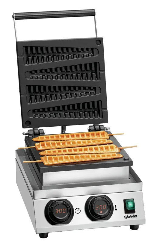 Professioneel wafelijzer Lolly - 4 wafels in de vorm van een aar