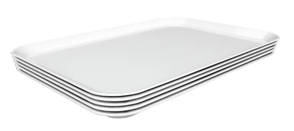 Witte Melamine Presentatieschaal - L 280 x D 420 x H 17 mm - Set van 5