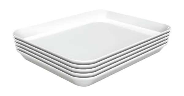 Wit Melamine Presentatieschaal - L 150 x D 190 x H 17 mm - Set van 5