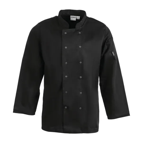 Veste de Cuisine Mixte Noire à Manches Longues Vegas - Taille XS