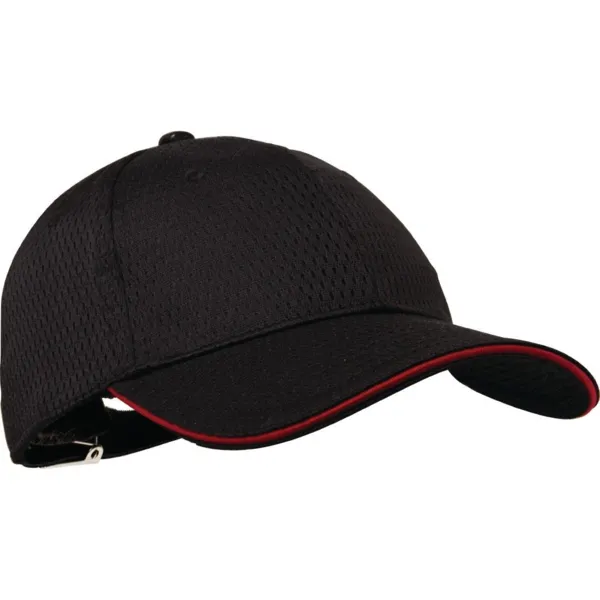 Casquette Baseball Noire avec Liseré Rouge - Taille Unique