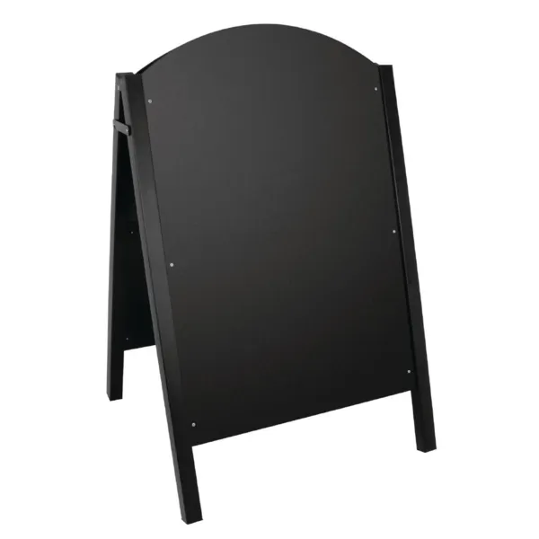 Schwarze Gehwegtafel mit Metallstruktur - 675 x 660 mm