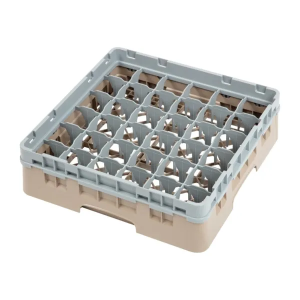 Glasrek met 36 compartimenten Camrack beige - L 500 x B 500 mm