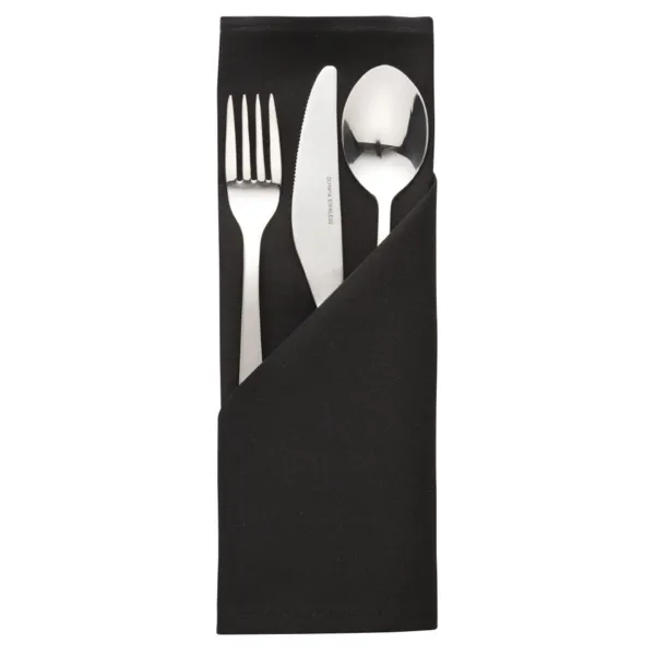 Zwarte polyester servetten - Set van 10