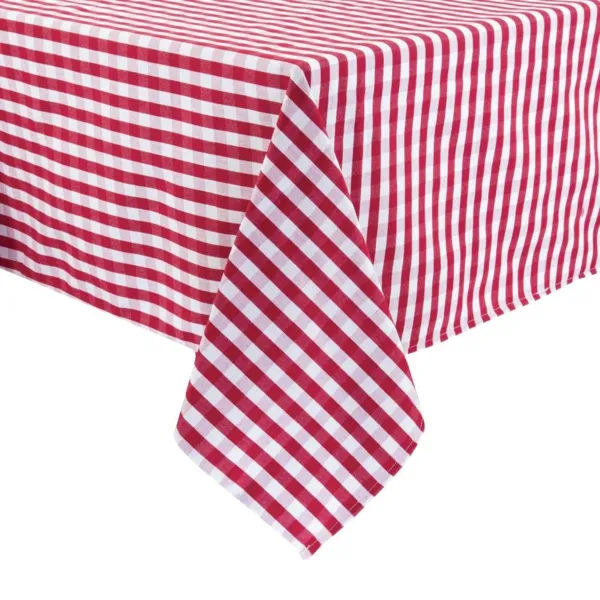 Vierkant Tafelkleed Met Rode Ruitjes Van Polyester 890 X 890mm