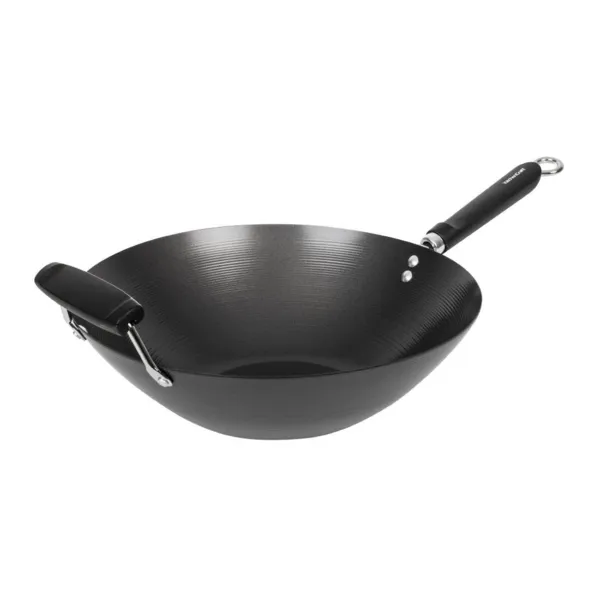 Wok Antiadhésif Fond Plat - 35 cm