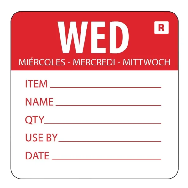 Abnehmbares Etikett "Mittwoch"