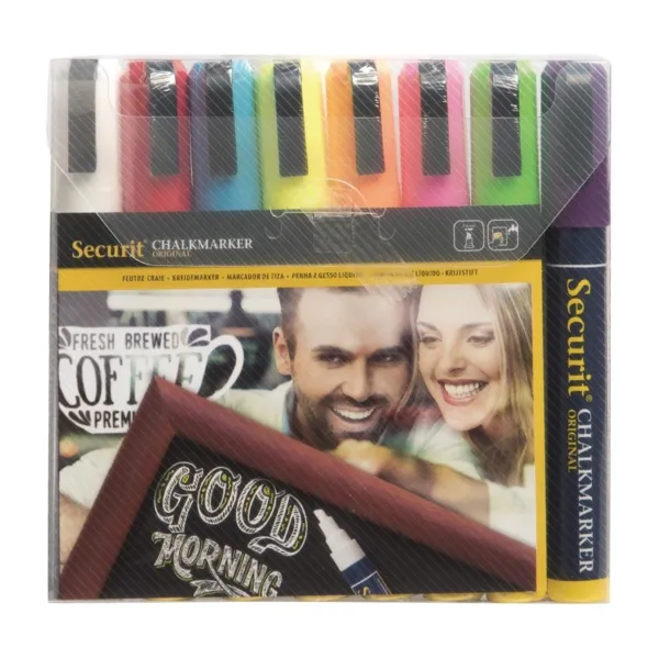 Set van 8 krijtmarkers met smalle schuine punt