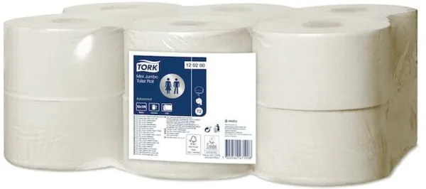 Papier Toilette Mini Jumbo Advanced Blanc - Lot de 12