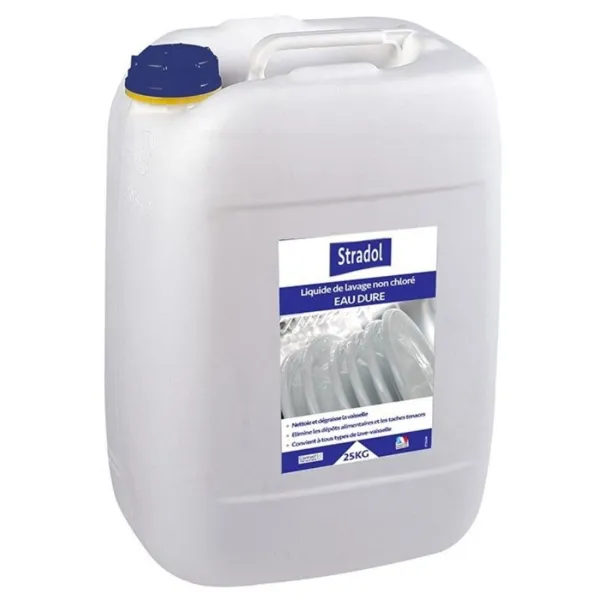 Liquide de Lavage Non Chloré Eau Dure pour Lave-Vaisselle - 25 Kg