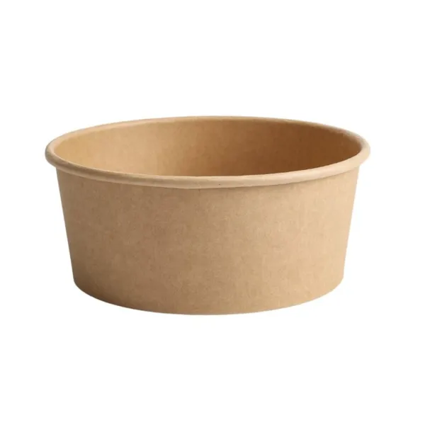 Bol à Salade Kraft 750 ml Ø 150 mm Rond, Lamination PE Anti-Graisse, Jetable Recyclable — Lot de 300